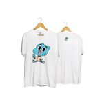 VectorWear Gumball Barış %100 Pamuk Normal Kalıp Beyaz T-Shirt