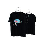 VectorWear Unisex Siyah Gumball Koş Pamuk Normal Kalıp T-Shirt