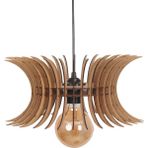 Vedemo Tekli Sarkıt Moon Rustik Ahşap Avize - Kahverengi - 1