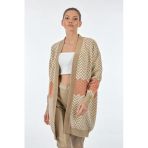 Vedi Oversize Desenli Uzun Kol Kadın Ceket - Minimalist Tarz