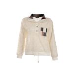 Vedi Oversize Uzun Kol Minimalist File Detaylı Kadın Bluz