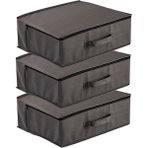 Vedsey 3'lü Set 53X44X21 cm Baza Altı & Dolap Içi Organizer, Yorgan & Yastık Düzenleyici Hurç Antrasit Gri - Antrasit - Gri