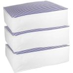 Vedsey 3'lü Set Baza Altı Düzenleyici Büyük Boy Hurç Lacivert Çizgili 70X50X25 cm
