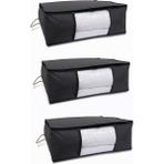 Vedsey Vedsey // Siyah / Pencereli / Baza Düzenleyici Hurç 3'lü Set / 70X50X25 Cm - 1 Adet
