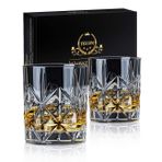 veecom Viski bardağı seti, 2 adet, 10 oz kristal viski kadehi, kalın tabanlı Bourbon kadehi, eski moda taş bardak, Scotch, kokteyl, likör, ev barı viski hediyeleri (cam set 2)
