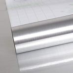VEELIKE Yapışkan Arka Plastik Mutfak Folyo Tezgah Kaplaması Alüminyum Folyo Etkisi Duvar Kağıdı Gümüş Kontak Kağıdı Soba Tencere Rafı için Soyma ve Yapıştırma Vinil Film 40 cm x 300 cm