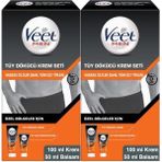Veet Men Tüy Dökücü Krem 100 ml + Tüy Alımı Sonrası Balsam 50 ml Set – Özel Bölgeler ve Hassas Ciltler için, Dermatolojik Testli