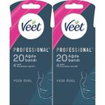 Veet Professional Yüz Ağda Bandı Hassas Ciltler İçin 20'li Paket 4 Temizleme Mendiliyle