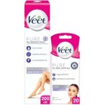 Veet Pure Cream 200 ml + Veet Pure Sir Ağda Bandı Yüz - 20 Adet