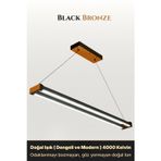 Vega Bronz 4000K Lineer Led Sarkıt Avize – Kumandalı Dim Edilebilir – Aşağı Işık