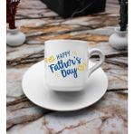 Vega Hediye Happy Father's Day Baskılı 2'Li Türk Kahve Fincanı Hediye Seti Babalar Gününe Özel Hediye B3