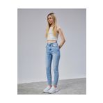 VEGA Pena Mavi Kar Yıkama Skinny Jean Kadın Power Likralı Pantolon