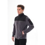 VEGA PORT Erkek Gri Tam Fermuarlı Su Geçirmez SoftShell Garnili Polar Ceket
