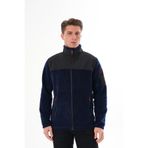 VEGA PORT Erkek Lacivert Tam Fermuarlı Su Geçirmez SoftShell Garnili Polar Ceket