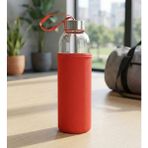 vegahediye v vega Hediyelik Özel Kılıflı 500ML. Cam Matara - Standart - Kırmızı