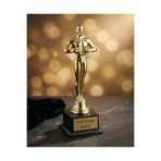 vegahediye v vega Kişiye Özel Mesaj Baskılı Altın Renk Oscar Heykel Ödülü 26cm