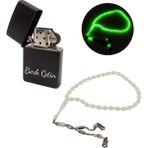 vegahediye v vega Kişiye Özel Zippo Tarzı Çakmak & Fosforlu Bukalemun Tesbih Hediye Seti (Model 1) - Standart