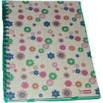 Vegam Mikro Sert Kapaklı Spiralli A4 100 Sayfa Çizğili Defter - Açık Bej - Koyu Yeşil - Açık Pembe
