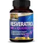 Vegatot 10 In 1 High Strength Resveratrol Nad 11 500mg With Quercetin Healthy Aging Immune Brain Boost Joint Support 90 Capsul