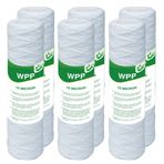 VEGEBE 10 Mikron Dize Yara Tüm Ev Su Filtresi 25,4 cm x 6,3 cm, 25,4 cm Kuyu Suyu için Evrensel Tortu Ön Filtreleri, FXWSC, CW-F, CW-MF, 1SS, W5W, AO-WH-PRE-R2, 6'lı Paket için Yedek Kartuş