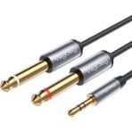 Veggieg 1.8 mt 3.5 mm to 6.35 mm 2 Mono Amfi Enstrüman AUX Ses Kablosu