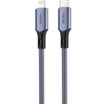 VegGieg 27W 3A USB Type-C To Lightning Apple iPhone iPad Hızlı Şarj ve Data Kablosu 1.2 Metre - Gri