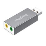 Veggieg 3.5 mm USB Kulaklık ve Mikrofon Girişli Harici Ses Kartı Adaptörü