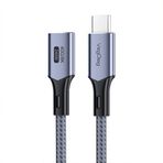 Veggieg 50 cm E-Mark 240W 40 GBPS Thunderbolt 4 8K 60 Hz Type-C USB 4.0 Uzatma Kablosu