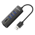 Veggieg USB 2.0 SD Micro SD Kart Okuyucu ve 3 Port USB Çoklayıcı Hub