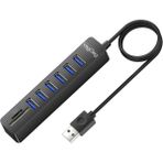 VegGieg USB 2.0 SD MicroSD Kart Okuyucu ve 6 Port USB Çoklayıcı Hub