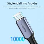 Veggieg Usb 4.0 E-Mark 240W 40Gbps Thunderbolt 4 8K 60Hz Type-C Görüntü Hızlı Şarj Data Kablosu 1 Metre