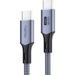Veggieg USB 4.0 E-Mark 240W 40GBPS Thunderbolt 4 8k 60Hz Type-C Görüntü Hızlı Şarj ve Data Kablosu 50 cm - Gri