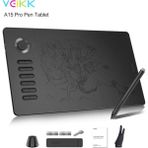 Veikk A15 PRO 5080LPI Siyah Levels Zoom Uyumlu Grafik Tablet ve Kalem