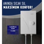 Veito Glow 7-8.3Kw Ani Su Isıtıcısı - A Sınıfı Enerji Tasarruflu, Hassas Sıcaklık Kontrollü Şofben Elektirikli Şofben (Montaj Dahil Değildir.)