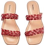 Veittes 7021 Düz Slip Kahverengi Kadın Sandalet