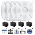 Veken 4 Paket Yedek Filtreler ve Ön Filtre Süngerleri için 74 oz, 94oz ve 140oz Otomatik Pet Çeşmesi Kedi Su Köpek Dispenseri