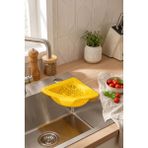 Vekorr Üçgen Lavabo Süzgeci Mutfak Banyo Çöp Tutucu Çok Amaçlı Organizer Pratik Süzgeç - Sarı