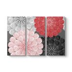 Vektörel Gerbera Çiçeği Tablosu 111 x 75-3 Parçalı