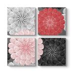 Vektörel Gerbera Çiçeği Tablosu 123 x 123-4 Parçalı
