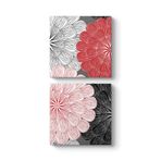 Vektörel Gerbera Çiçeği Tablosu 50 x 103-2 Parçalı