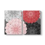 Vektörel Gerbera Çiçeği Tablosu 83 x 55-2 Parçalı