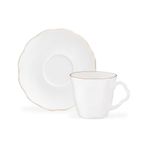 Vela 6 Kişilik 12 Parça Kahve Fincan Takımı - Beyaz/gold - 90 Ml Çok Renkli