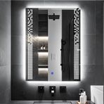 Velano Led'li Lazer Kumlamalı Lavabo & Banyo Aynası (Dokunmatik Sensörlü) beyaz led 100 x 75