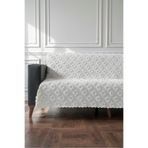 VELANORA HOME Beyaz Renk Koltuk Örtüsü 175x215 cm Çekyat Örtüsü Premium Şönil Jakar Kumaş Kaydırmaz, Yıkanabilir**