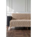 VELANORA HOME Camel Renk Koltuk Örtüsü 175x215 cm Çekyat Örtüsü Premium Şönil Jakar Kumaş Kaydırmaz, Yıkanabilir**
