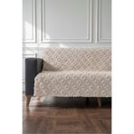 VELANORA HOME Krem Renk Koltuk Örtüsü 175x215 cm Çekyat Örtüsü Premium Şönil Jakar Kumaş Kaydırmaz, Yıkanabilir**