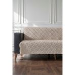 VELANORA HOME Taş Rengi Koltuk Örtüsü 175x215 cm Çekyat Örtüsü Premium Şönil Jakar Kumaş Kaydırmaz, Yıkanabilir**