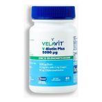 Velavit V- Biotin Plus 5000 Μg - Biotin, Selenyum, Çinko ve Bakır Içeren Takviye Edici Gıda - 60 Tablet - Dezenfektan Hediyeli (%72 Alkol)