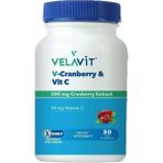 Velavit V-Cranberry & Vit C 30 Kapsül 500 mg Kızılcık Ekstraktı ve 50 mg Vitamin C İçerir