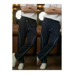Veleno Erkek 2'Li Lacivert-Siyah Baggy Biyeli Oversize Relaxed 4 Mevsim Eşofman Altı Bol Paça 2 İplik